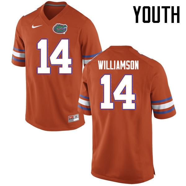 Youth NCAA Florida Gators Chris Williamson #14 Stitched Authentic Nike Orange College Football Jersey SUI0265JE